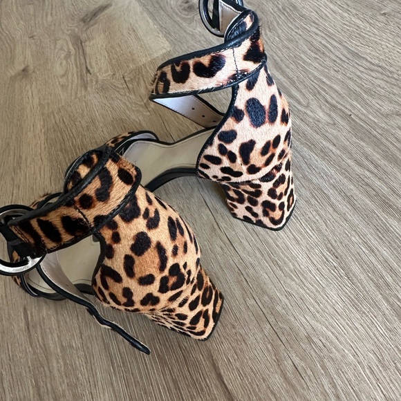 Marc Fisher Black and Tan Leopard Heels - Picture 2 of 3